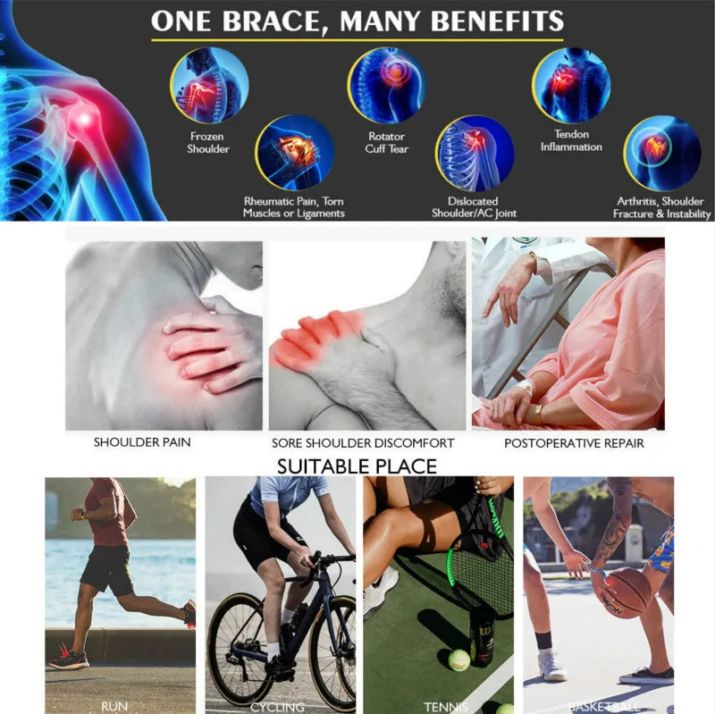 Shoulder Brace with Pressure Pad Neoprene Shoulder Support for Rotator Cuff AC Joint Dislocated Shoulder Compression Sleeve