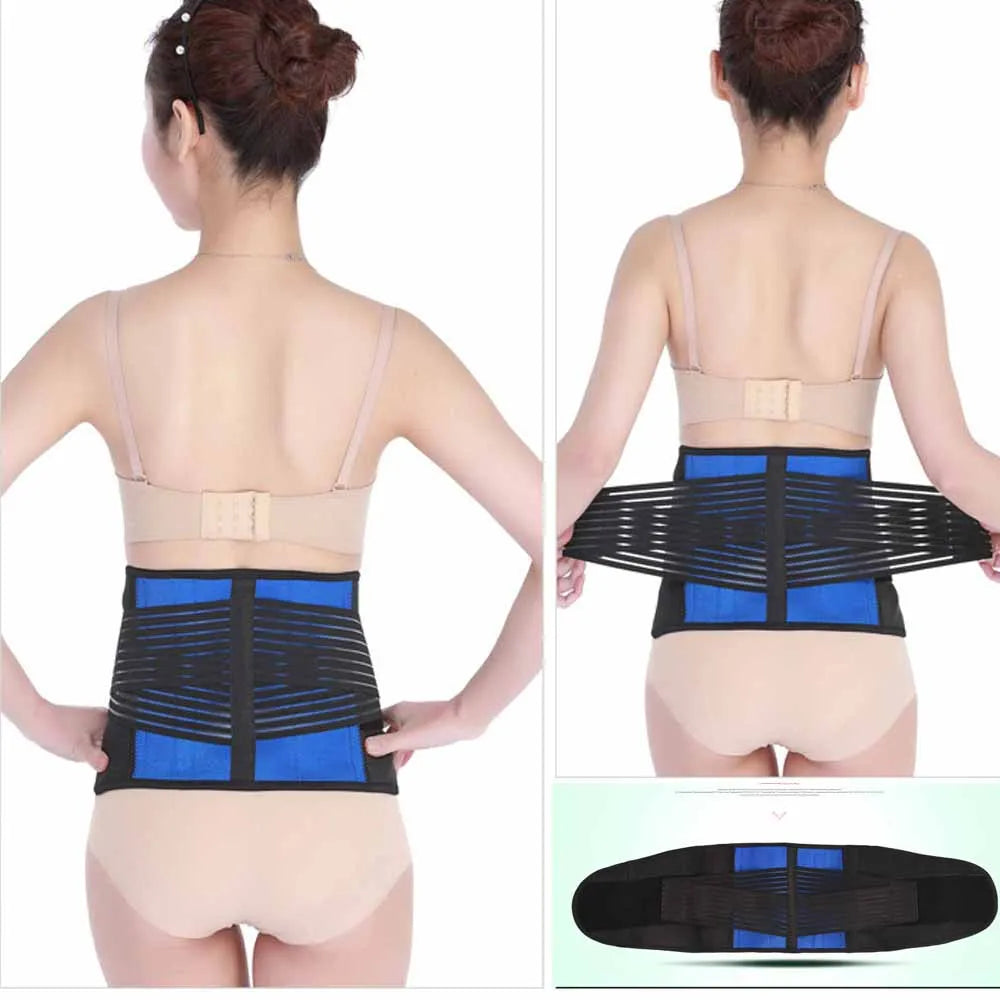 Tcare Adjustable Neoprene Double Pull Lumbar Support Lower Brace Pain Relief Waist Band S-6XL Plus Size, Unisex Back Belt Lumbar
