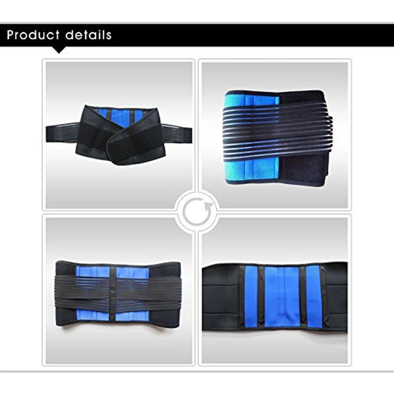 Tcare Adjustable Neoprene Double Pull Lumbar Support Lower Brace Pain Relief Waist Band S-6XL Plus Size, Unisex Back Belt Lumbar
