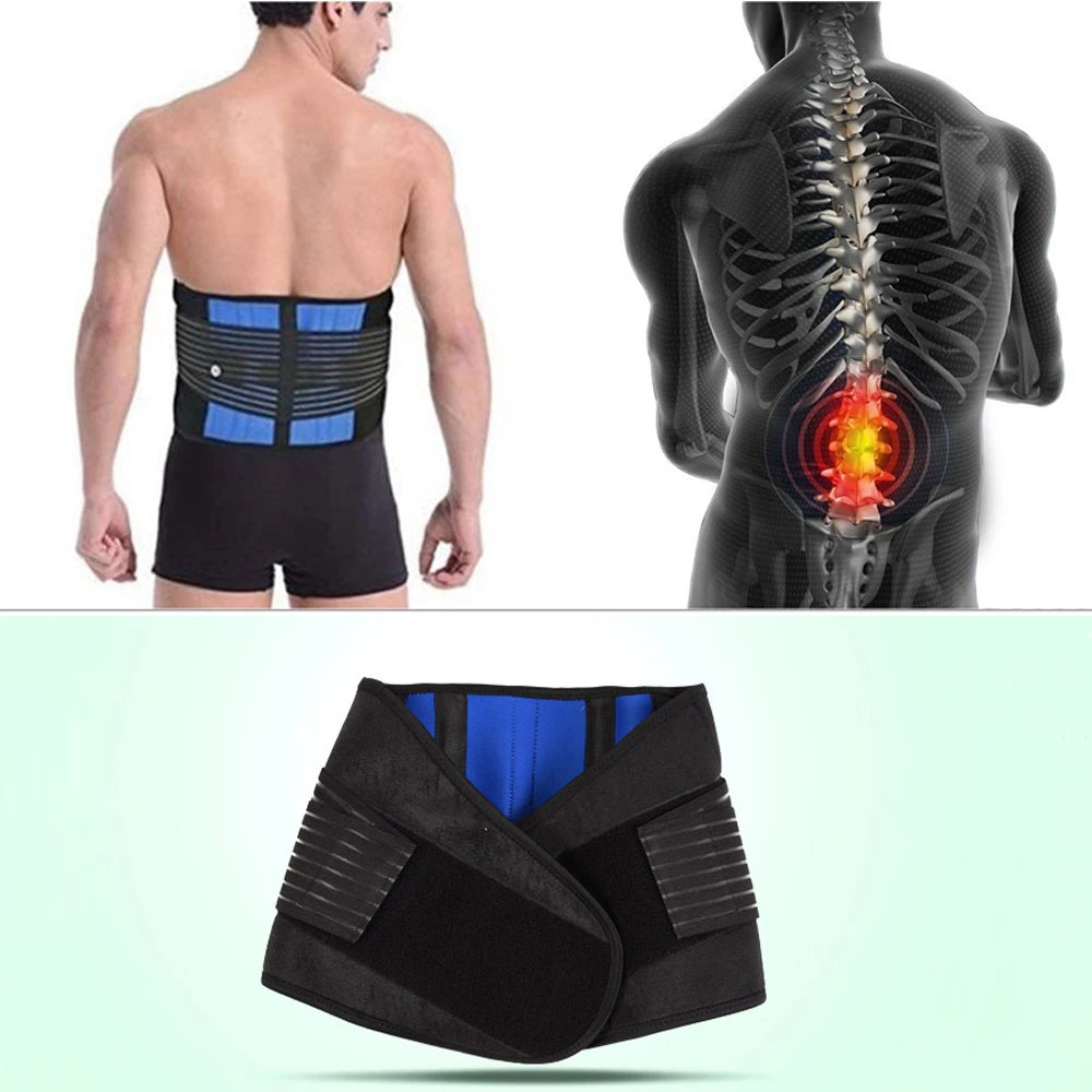 Tcare Adjustable Neoprene Double Pull Lumbar Support Lower Brace Pain Relief Waist Band S-6XL Plus Size, Unisex Back Belt Lumbar