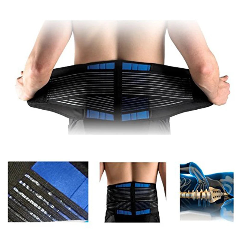 Tcare Adjustable Neoprene Double Pull Lumbar Support Lower Brace Pain Relief Waist Band S-6XL Plus Size, Unisex Back Belt Lumbar