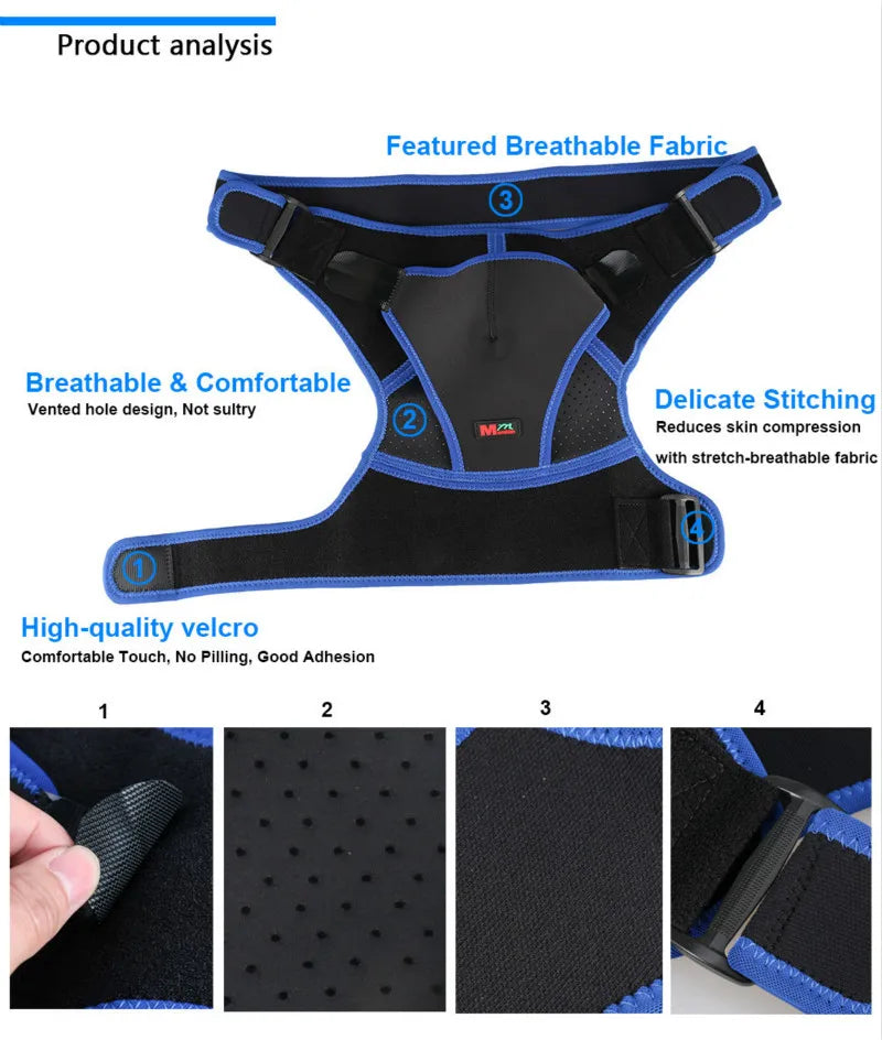 Shoulder Brace with Pressure Pad Neoprene Shoulder Support for Rotator Cuff AC Joint Dislocated Shoulder Compression Sleeve