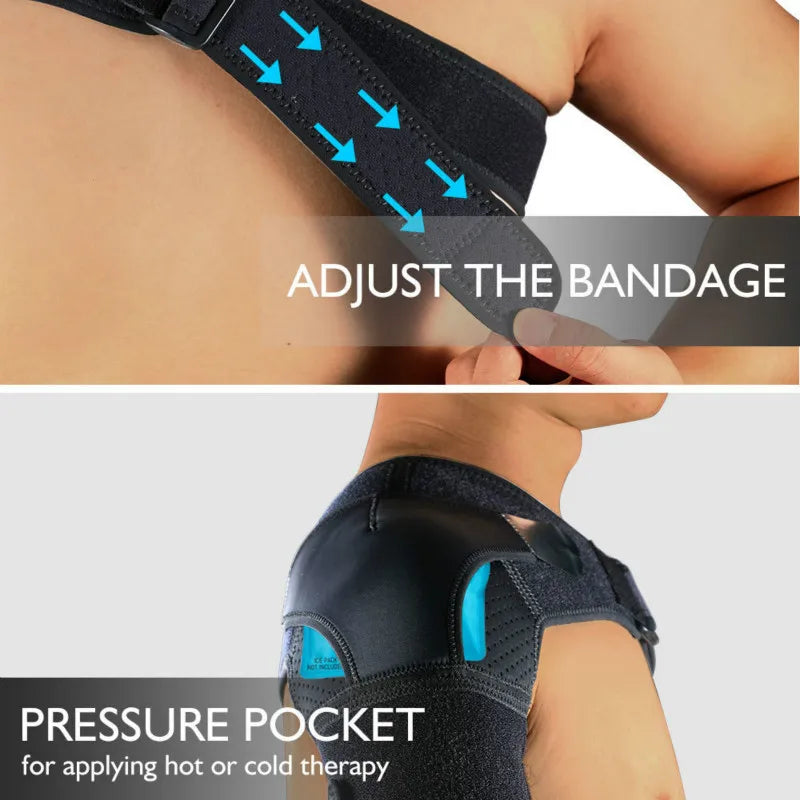 Shoulder Brace with Pressure Pad Neoprene Shoulder Support for Rotator Cuff AC Joint Dislocated Shoulder Compression Sleeve
