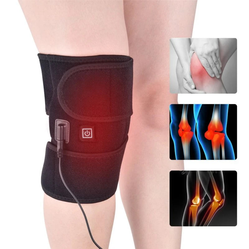 Electric Heated Knee Massager Knee Brace Adjustable Heated Knee Pad Legs Warm Winter Thermal Knee Support Arthritis Pain Relief