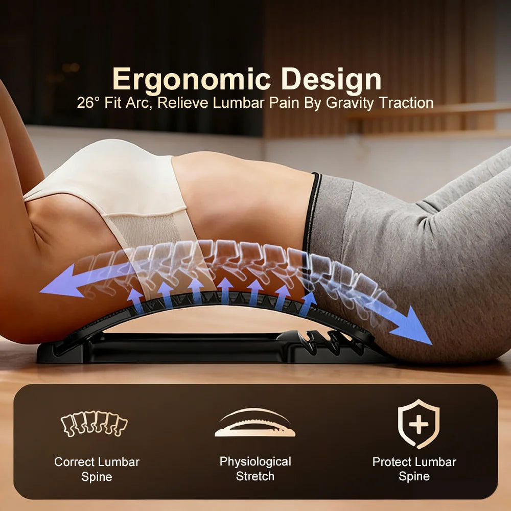 Back Stretcher Neck Pillow Relieve Massage Lumbar Support Massager for Neck Waist Stretch Device for Lower Back Stretcher