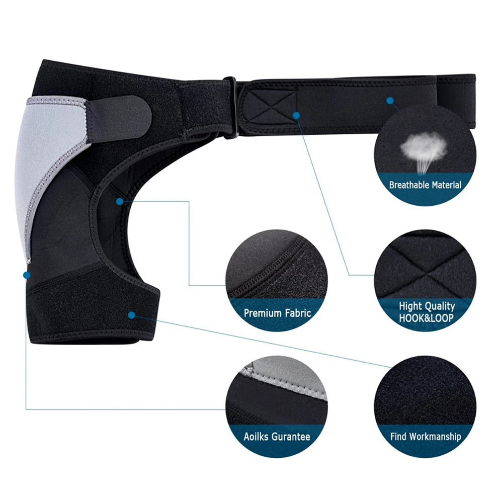 1 Pcs Shoulder Brace for Men and Women, Compression Sleeve Wrap for Shoulder and Back