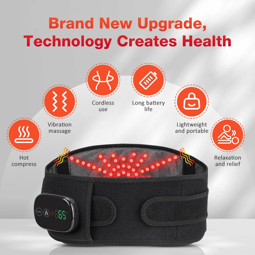 Heat Lumbar Brace Support Massager Waist Massager Back Belt Heath Care Comfortable Material for Office Workers Home Use
