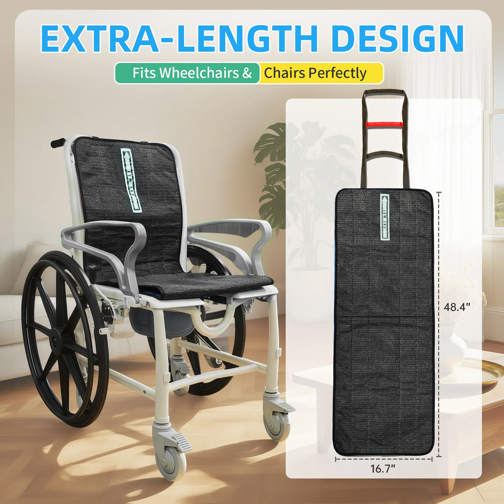 Ehucon One Way Transfer Support Seat Cushion with Handles,Non-Slip Fall Prevention Pad for Elderly 48.4"x16.7" Pack of 1 PC