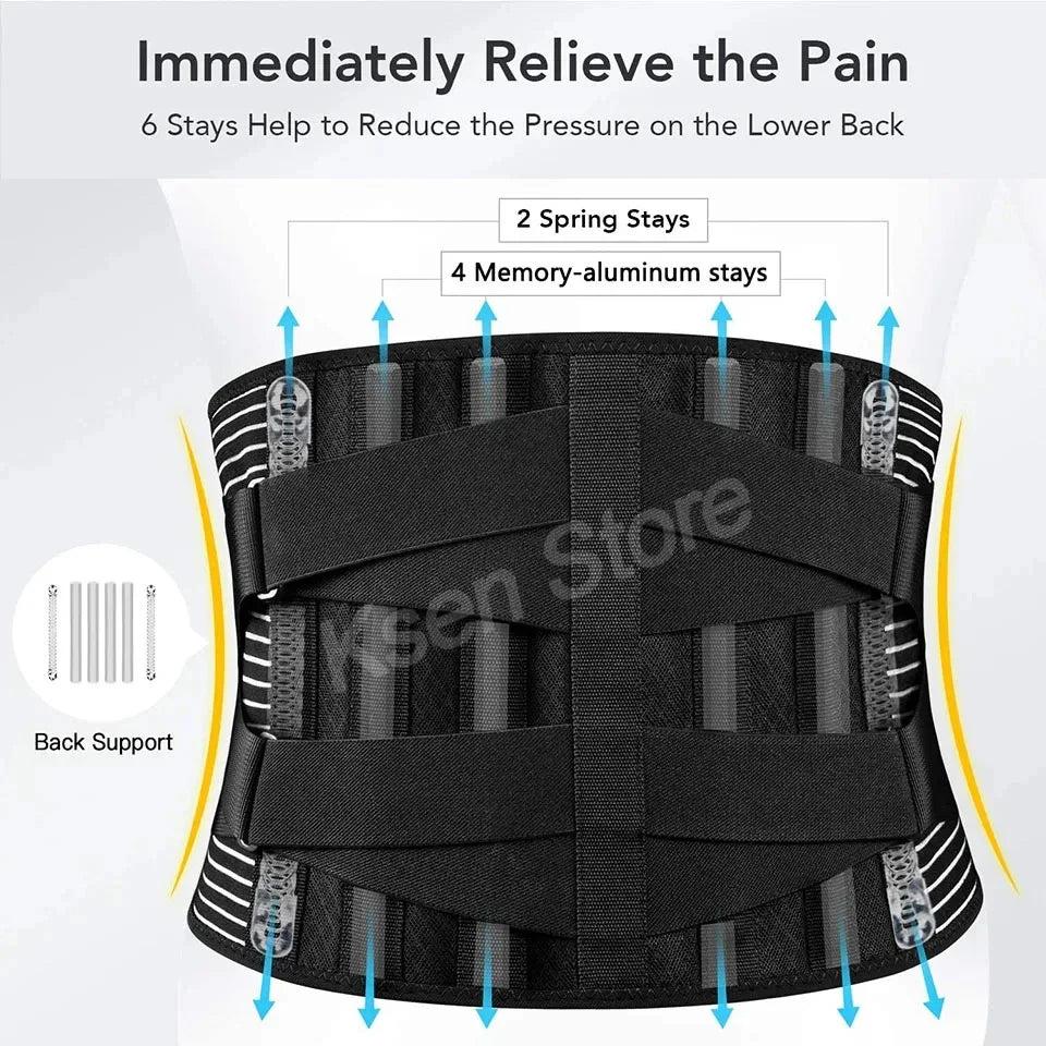 Lumbar Back Belt Waist Support Lumbar Pad Back Orthopedic Corset for Men Women Waist Protector Belt Waist Trainer Spine Support