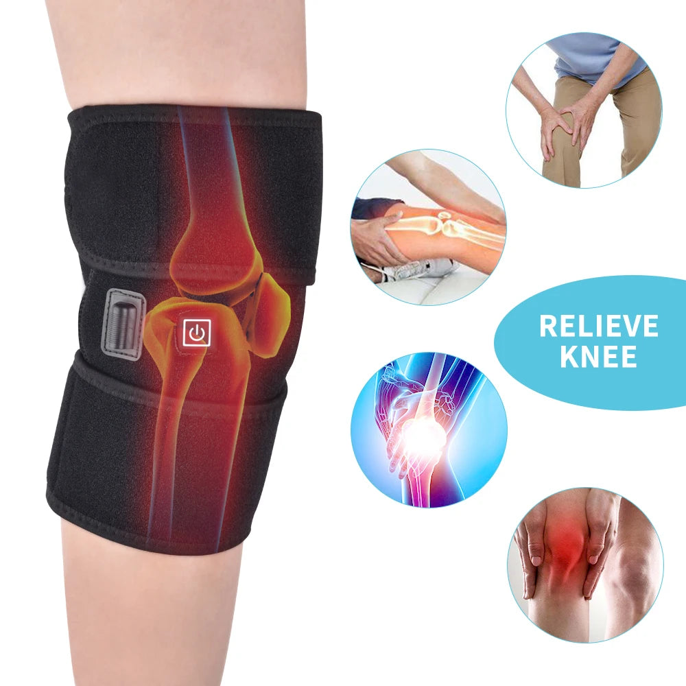 Electric Knee Heating Pad USB 3-gear Heated Knee Brace Support for Knee Joint Relaxation and Old Cold Leg Knee Warmer