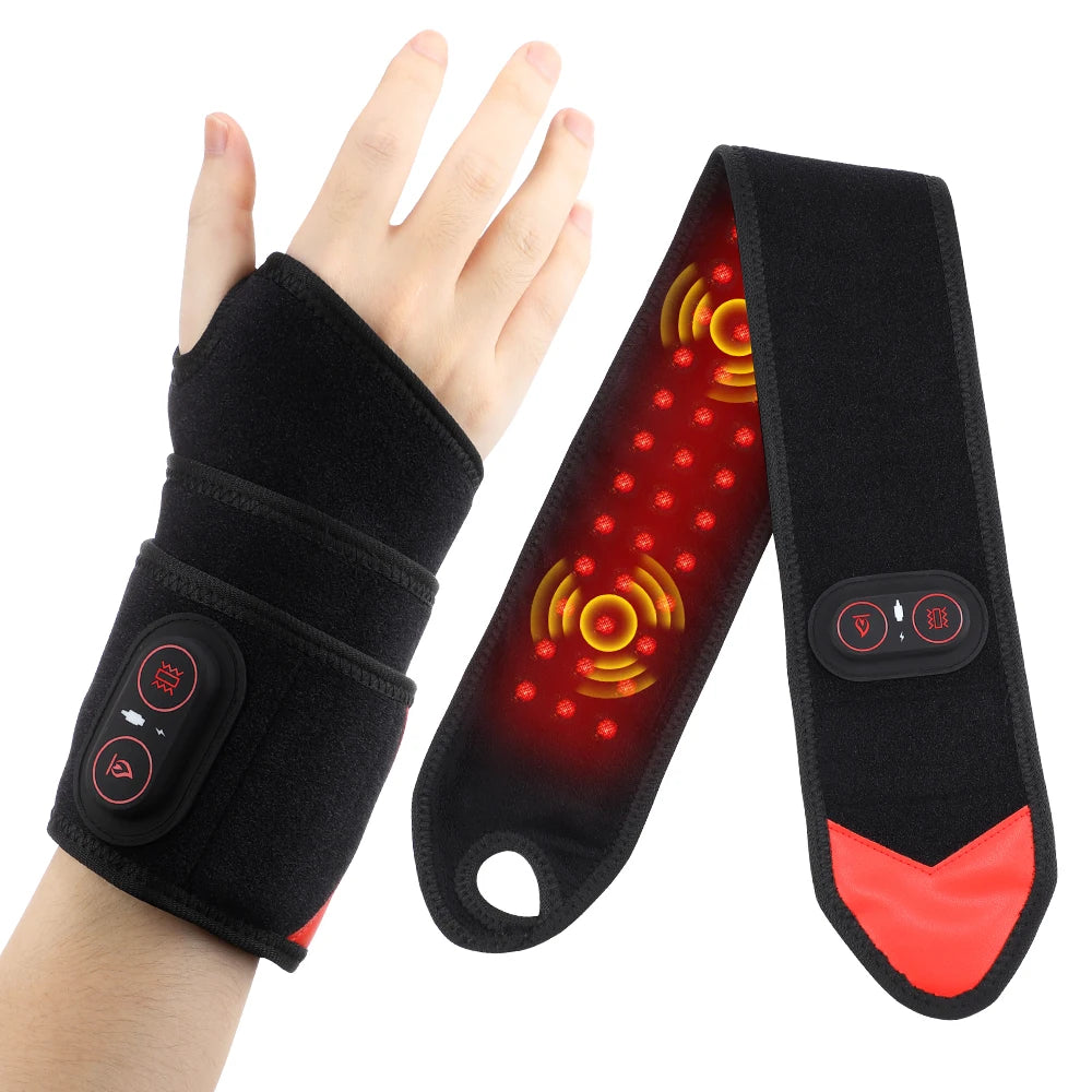 Wireless Vibration Heating Wrap 36pcs LED Beads 660&850nm Red Light Versatile Body Heating Pad for Knee Elbow Wrist Ankle
