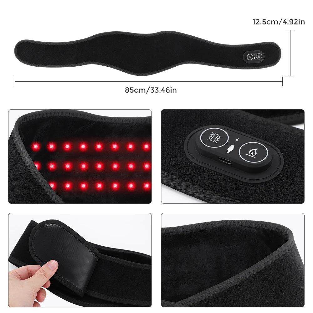 Heating Neck Brace 36pcs LED Beads 660&850nm Vibration Massage Neck Massager Neck Care Cervical Spine Warming Brace Belt