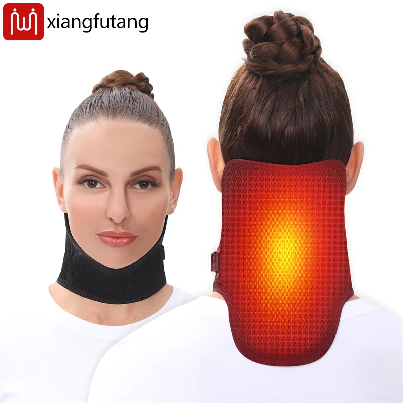Electric Heating Neck Brace Cervical Vertebra Fatigue Therapy Reliever Neck Pain Relieve Strap Moxibustion Health Care Tool