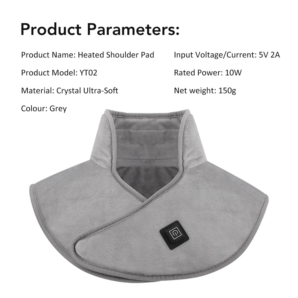Electric Heating Shoulder Neck Pad Massager Three Gear Hot Compress Cervical Shawl Warmer USB for Shoulder Neck Back Relax Brace