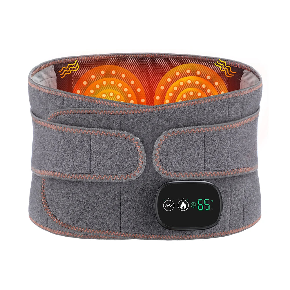 Infrared Heating Waist Massager Electric Belt Vibration USB Charge Red Light Hot Compress Lumbar Back Support Brace Relaxation