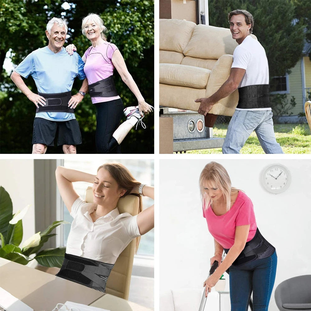 Lower Back Brace with 6 Stays Anti-skid Orthopedic Lumbar Support Breathable Waist Support Belt for Men Women Gym Pain Relief