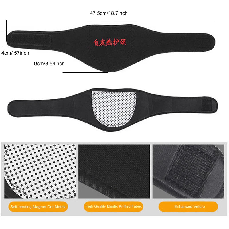 1PC Tourmaline Self-Heating Magnetic Therapy Neck Brace Support Belt Cervical Vertebra Protection Spontaneous Heating Massager