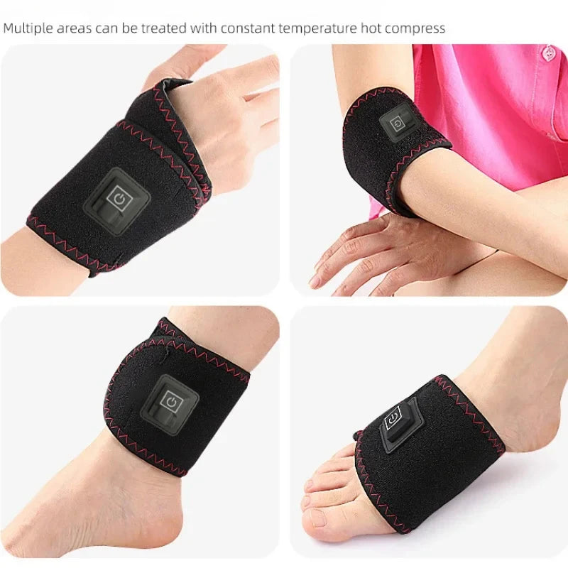 Electric Wrist Brace and Ankle Brace with Adjustable Hot Compress Massage Ankle Guard Band Carpal Tunnel Foot Protection Support