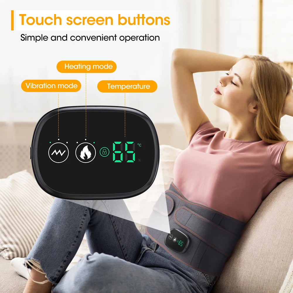 Infrared Heating Waist Massager Electric Belt Vibration USB Charge Red Light Hot Compress Lumbar Back Support Brace Relaxation