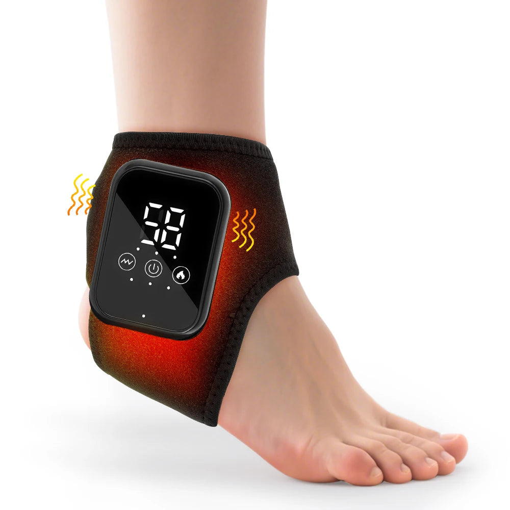 Electric Foot Ankle Massager with Heat Vibration Ankle Heating Pad for Achilles Tendonitis Plantar Fasciitis Hand Wrist Massager