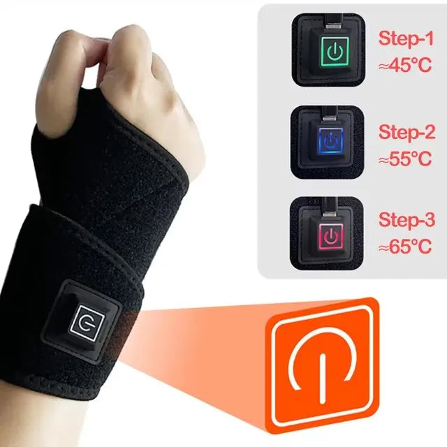 Electric Wrist Brace and Ankle Brace with Adjustable Hot Compress Massage Ankle Guard Band Carpal Tunnel Foot Protection Support