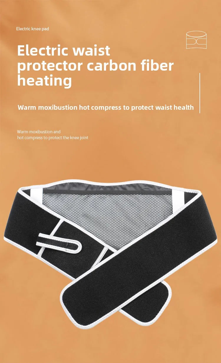 USB Electric Heating Warmer Hot Waist Lumbar Back Pad Belt Protector Brace Band Support Massager Anti Pain Relief Therapy Tool