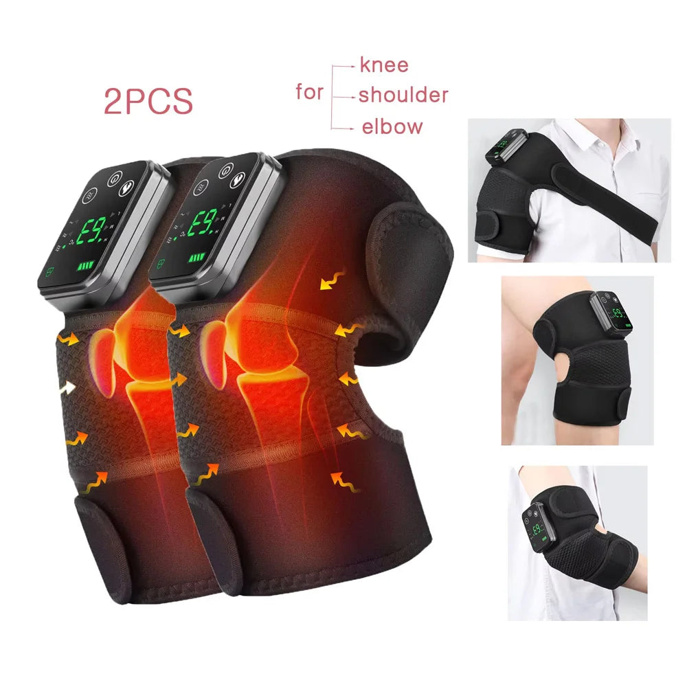 Electric Heating Knee Massager 2 in 1 Knee Elbow Knee Leg Thermal Vibration Massage Knee Blood Circulation Warmer Rechargeable