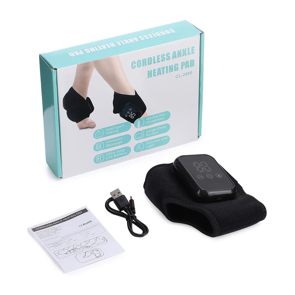Electric Foot Ankle Massager with Heat Vibration Ankle Heating Pad for Achilles Tendonitis Plantar Fasciitis Hand Wrist Massager