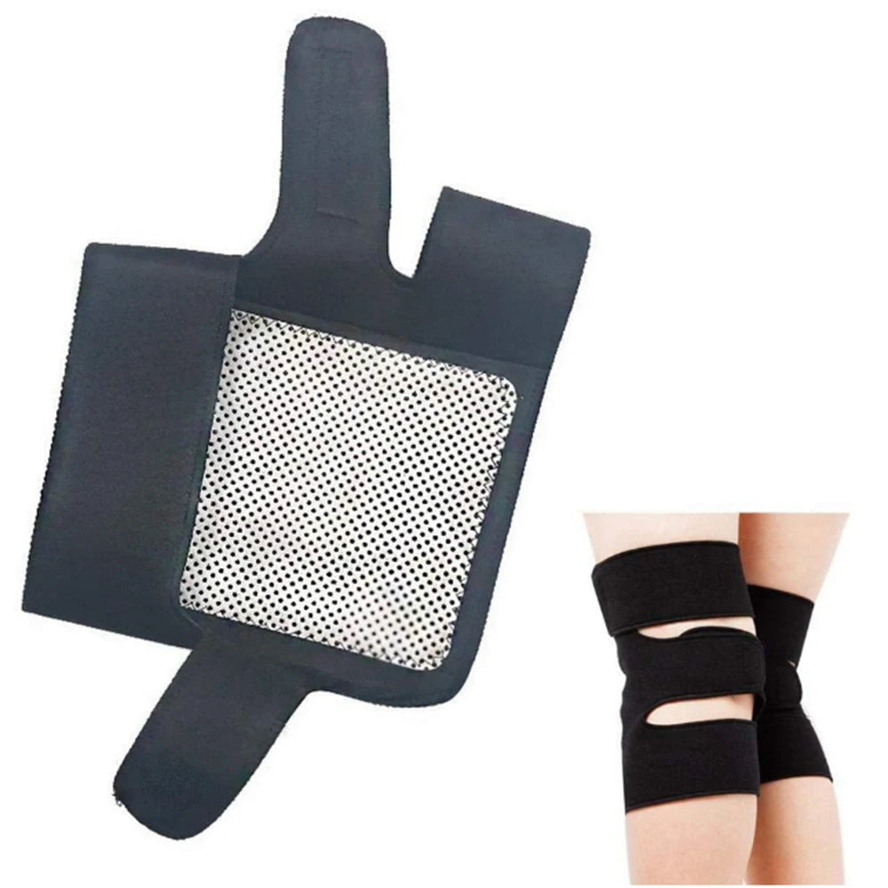 1 Pair Self Heating Knee Braces Sleeve Tourmaline Heated Knee Support Warm Knee Pads Patella Protect Sleeves Electric Heat Pad
