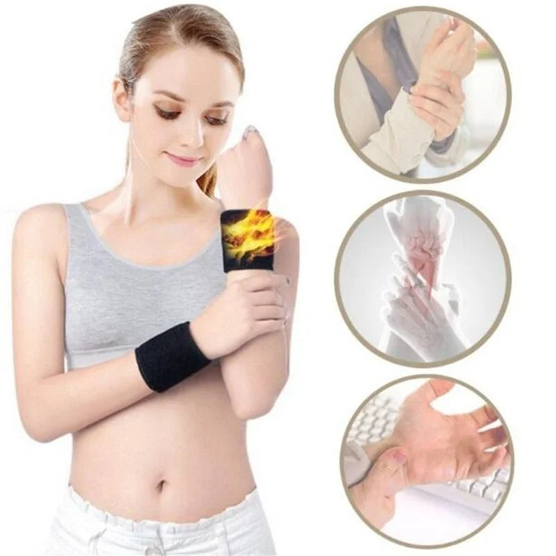 Magnetic Therapy Self-Heating Wrist Support Brace Wrap Heated Hand Warmer Compression Pain Relief Wristband Belt  Muñequeras