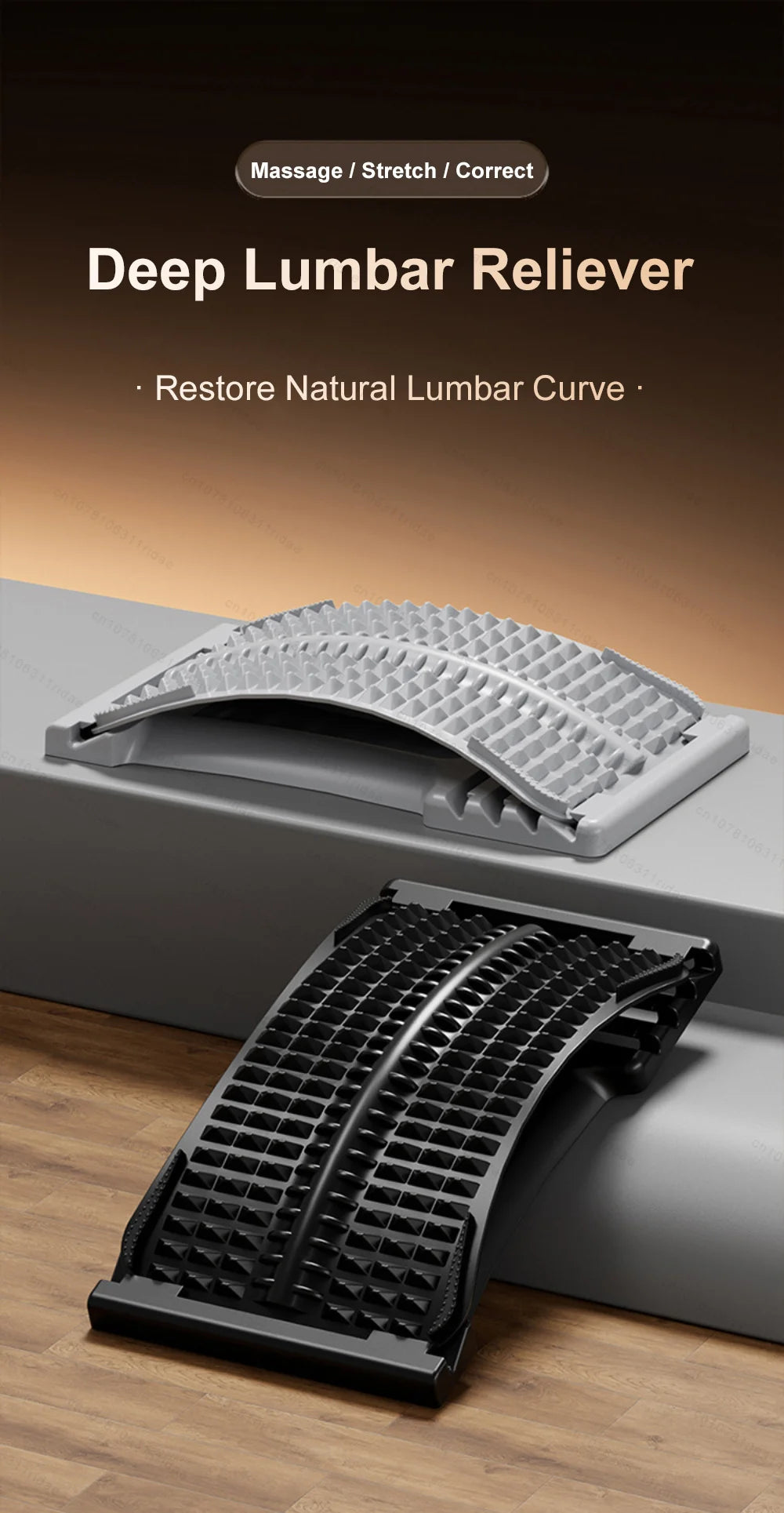 Back Stretcher Neck Pillow Relieve Massage Lumbar Support Massager for Neck Waist Stretch Device for Lower Back Stretcher