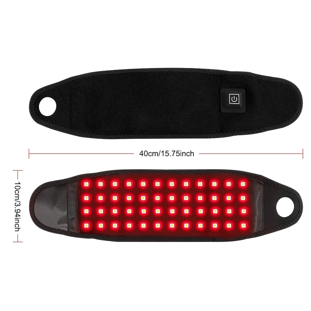 Red Light Therapy Strap 48 660nm & 850nm Wristband Brace LED Infrared Heating Pad Hand Carpal Tunnel Wrist Muscle Relieve Belt