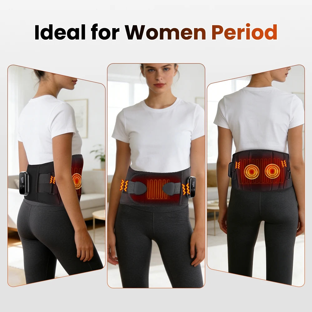 Heat Lumbar Brace Support Massager Waist Massager Back Belt Heath Care Comfortable Material for Office Workers Home Use