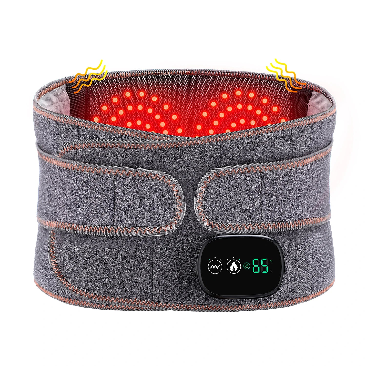 Infrared Heating Waist Massager Electric Belt Vibration USB Charge Red Light Hot Compress Lumbar Back Support Brace Relaxation