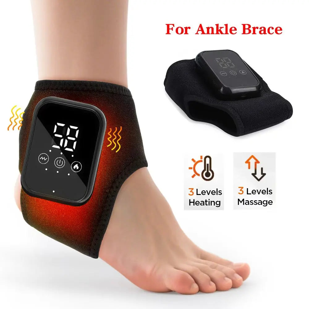 Electric Heated Wrist Brace Adjustable Hot Compress Vibration Massage Hand Wrist Foot Ankle Guard Band Carpal Wrap Support Brace
