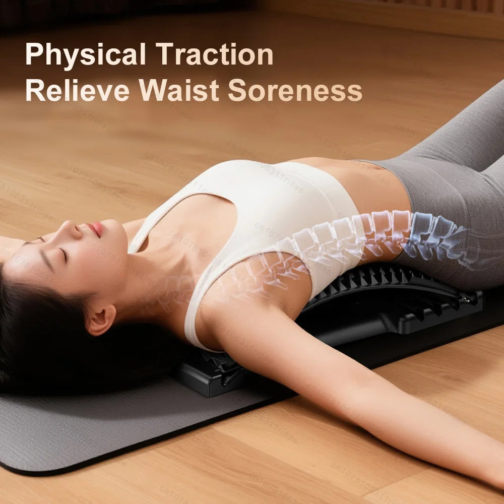 Back Stretcher Neck Pillow Relieve Massage Lumbar Support Massager for Neck Waist Stretch Device for Lower Back Stretcher