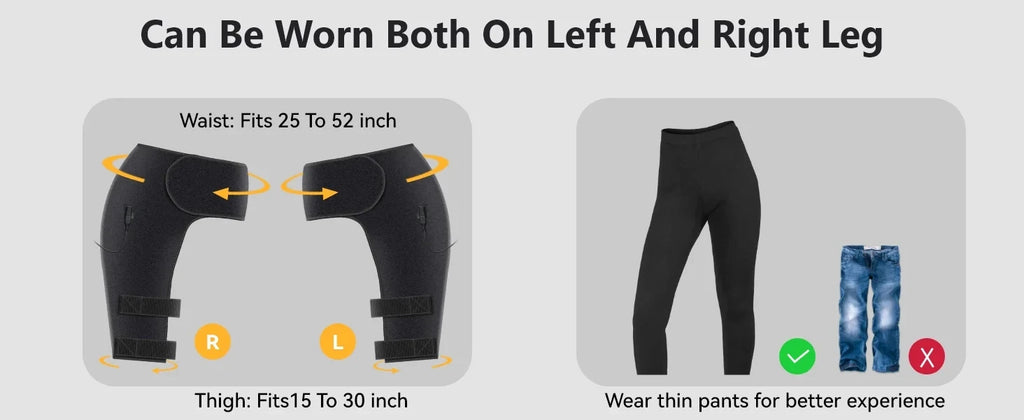 Full-Wrap Hip Support Brace with Massager Sciatica Pain Relief Buttock Physical Therapy Recovery Focused Hip Heating USB-Powered