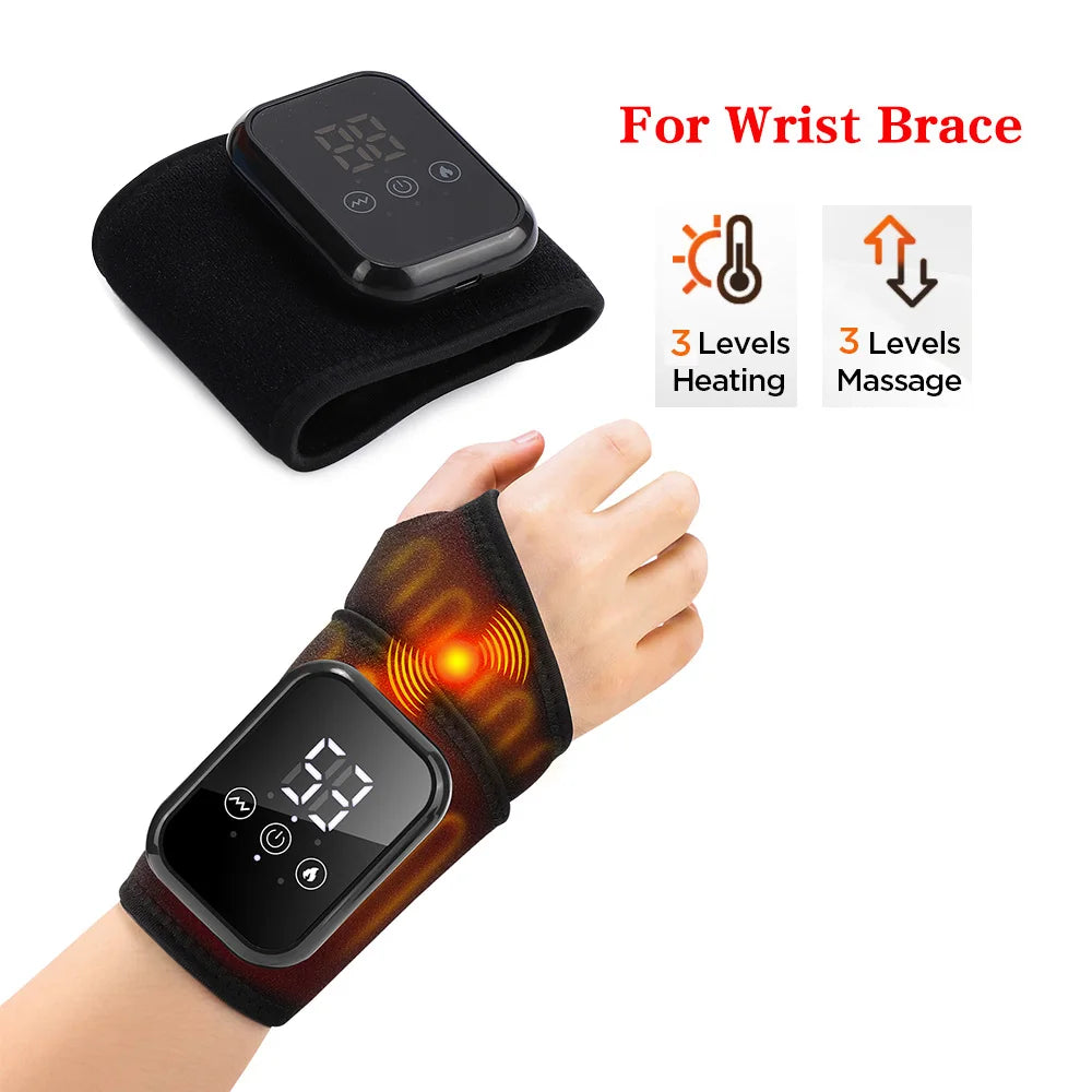 Electric Wrist Massage Heating Pad 3 Heating Levels 3 Vibrations Hand Wrist Massager Heated Wrist Brace Hot Compress Wristband