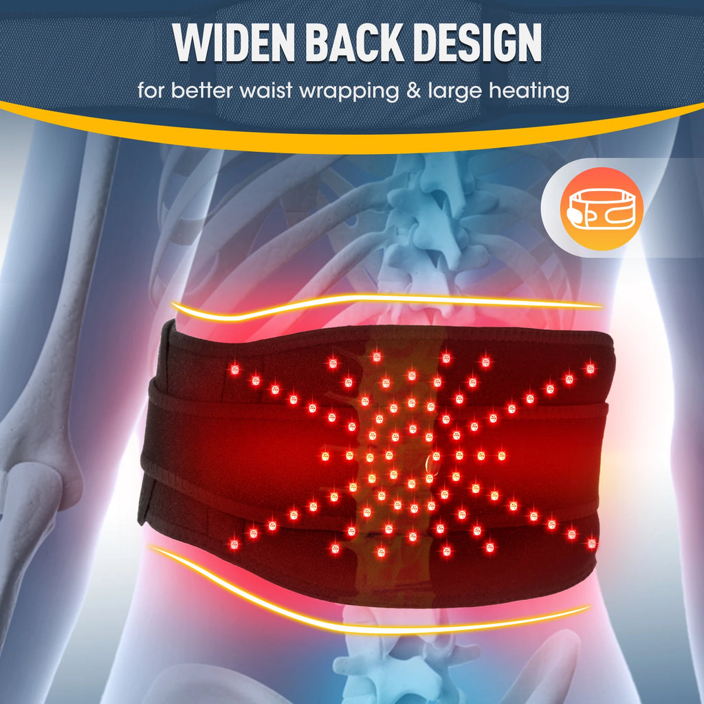 Infrared Heating Waist Massager Electric Belt Vibration USB Charge Red Light Hot Compress Lumbar Back Support Brace Relaxation