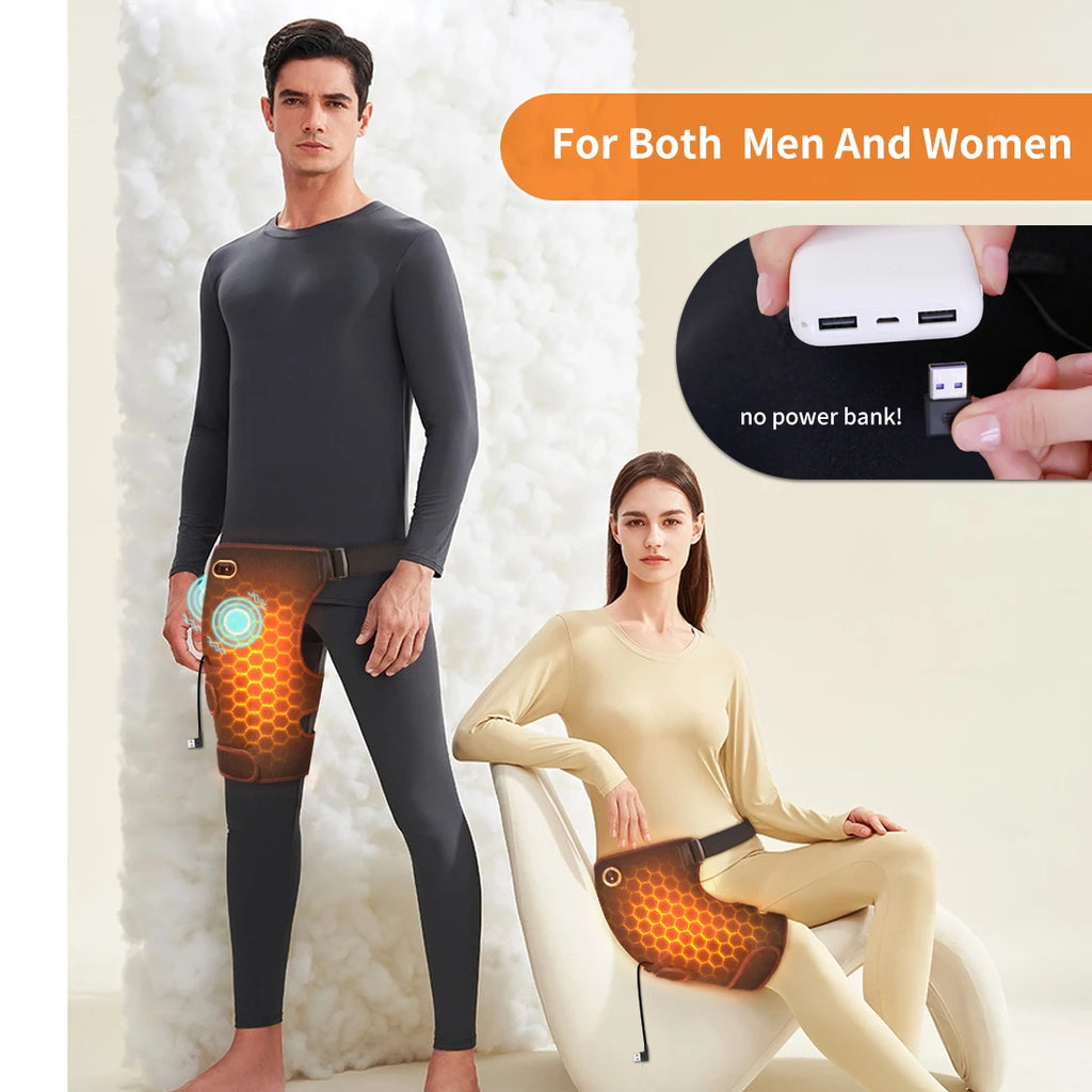 Heated Massage Waist Hip Support Brace with Heating Pad for Sciatica Pain Relief Hot Therapy for Lower Back Thighs And Buttocks