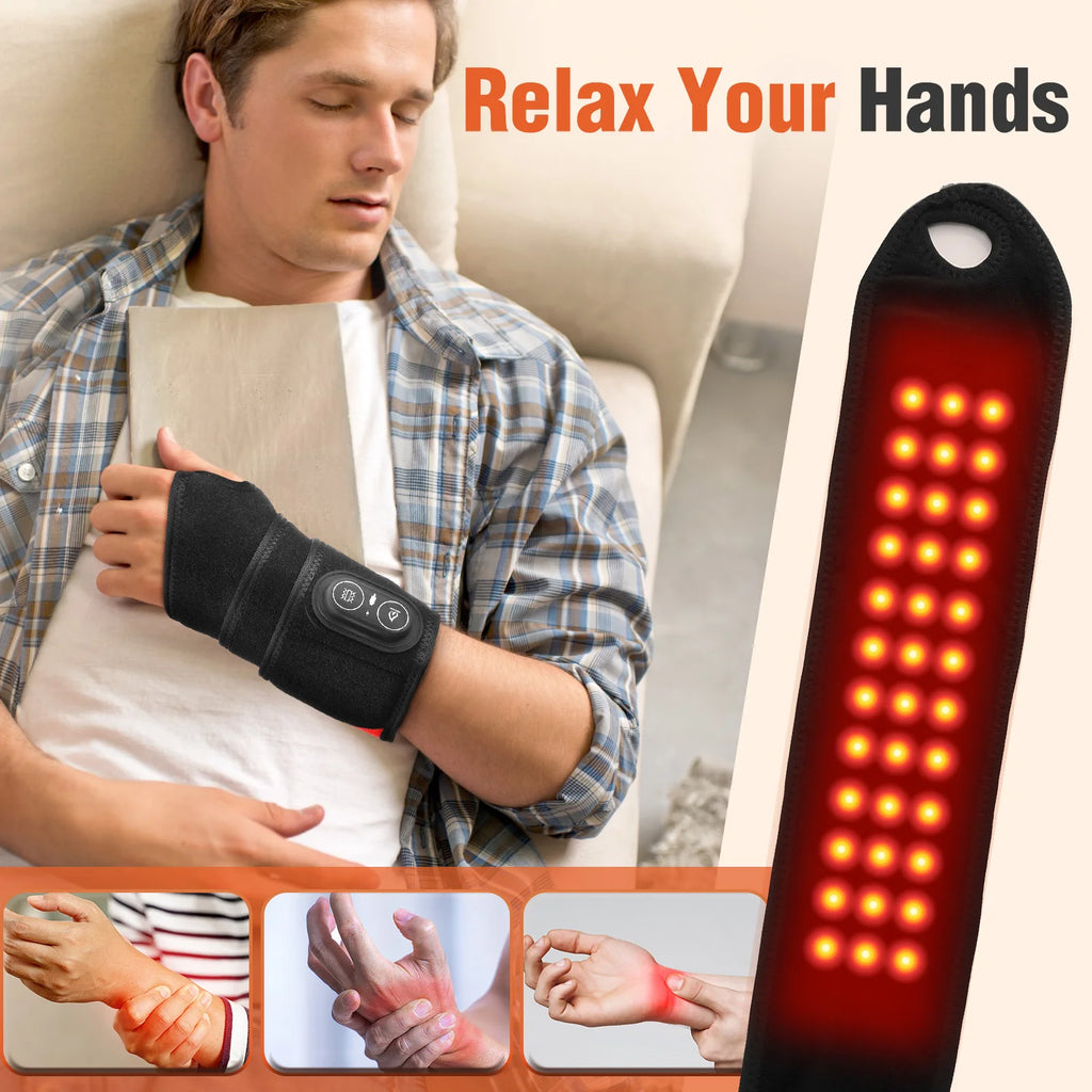 Wireless Vibration Heating Wrap 36pcs LED Beads 660&850nm Red Light Versatile Body Heating Pad for Knee Elbow Wrist Ankle