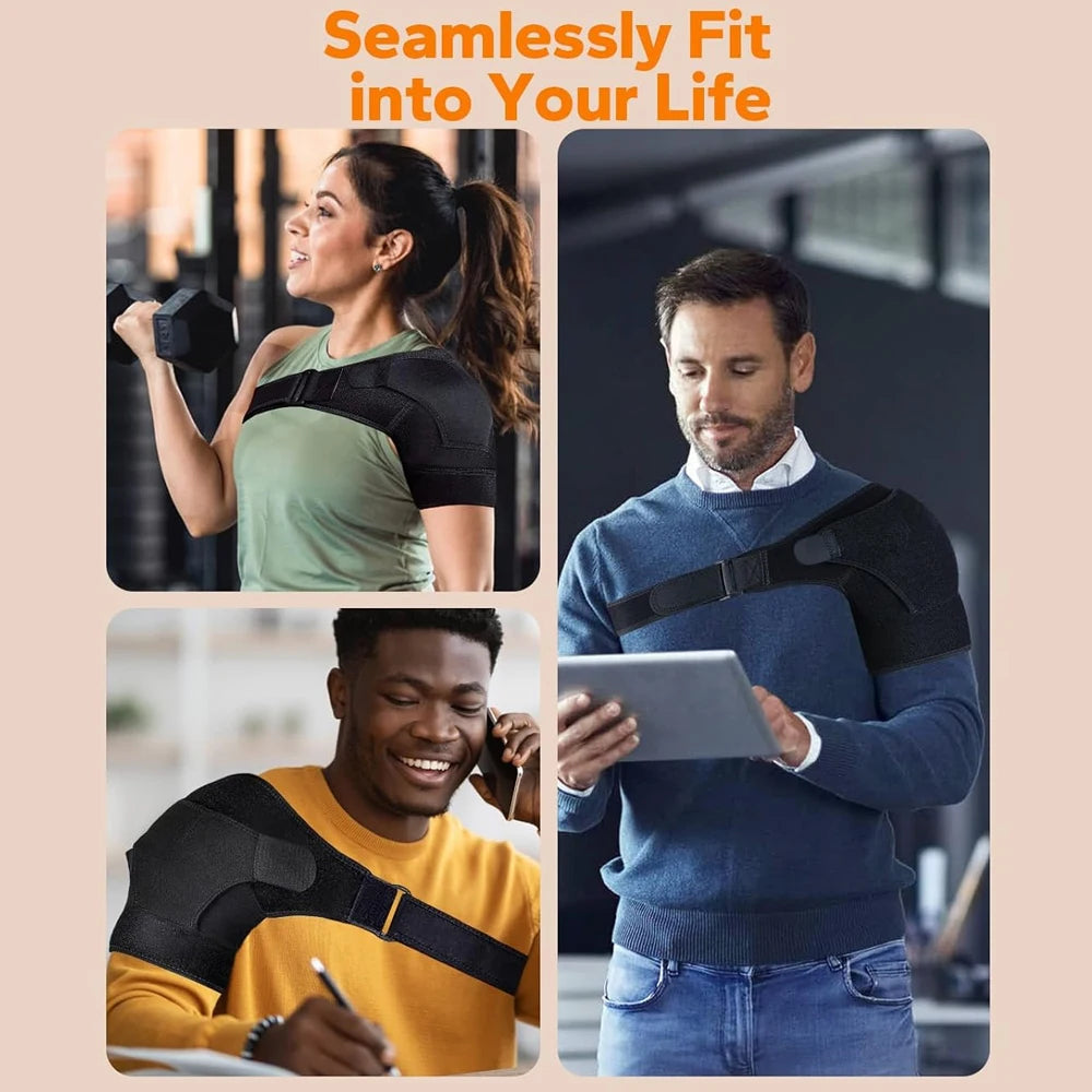 Recovery Shoulder Brace for Men & Women, Adjustable Shoulder Support Sleeve for Torn Rotator Cuff AC Joint Relief Arm Stability