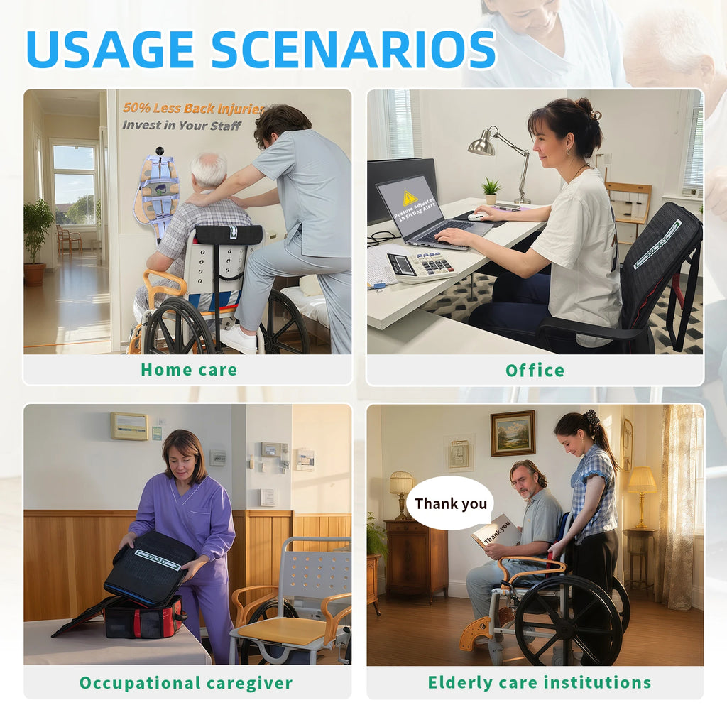 Ehucon One Way Transfer Support Seat Cushion with Handles,Non-Slip Fall Prevention Pad for Elderly 48.4"x16.7" Pack of 1 PC