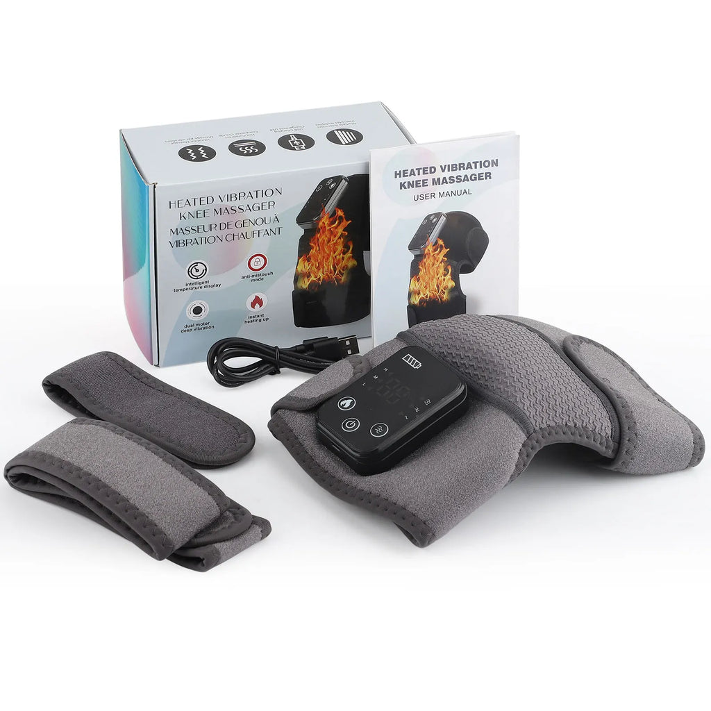 Electric Heating Knee Massager 2 in 1 Knee Elbow Knee Leg Thermal Vibration Massage Knee Blood Circulation Warmer Rechargeable