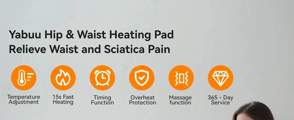 Full-Wrap Hip Support Brace with Massager Sciatica Pain Relief Buttock Physical Therapy Recovery Focused Hip Heating USB-Powered