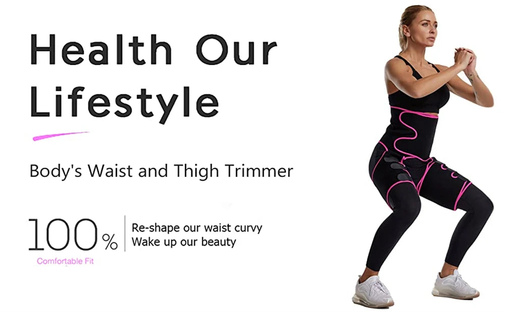 1 Piece Neoprene Slim Thigh Trimmer Leg Shapers Slimming Belt Waist Trainer Sweat Shapewear Fat Burning Compress Belt for Women