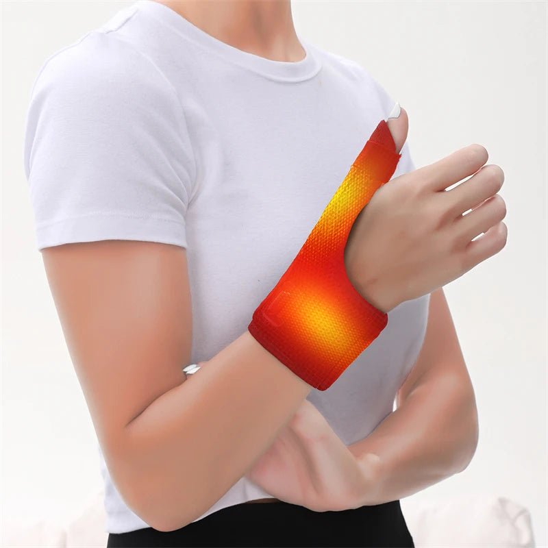 Heated Massage Wrist Thumb Brace USB-Powered Arthritis Carpal Tunnel Relief Thumb Tendonitis Sprains Pain Ease Muscle Relaxation