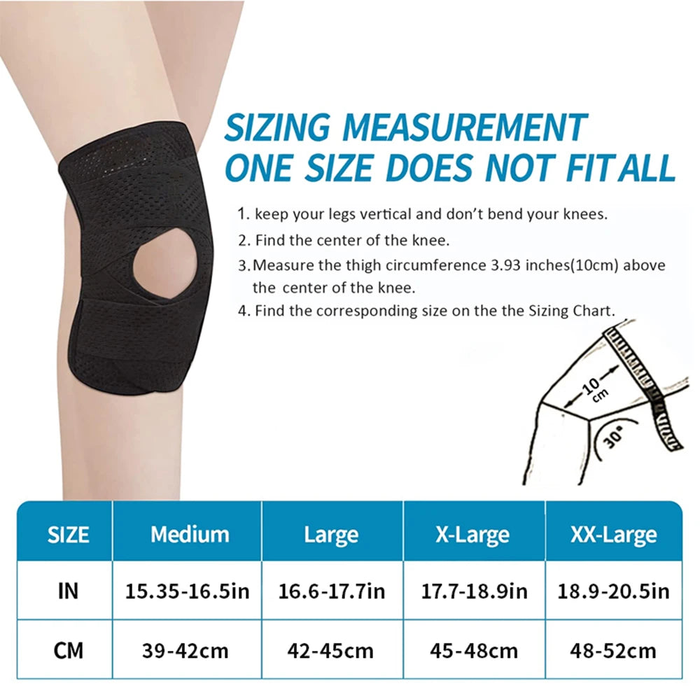 Upgraded Compression Knee Brace with Side Stabilizers Breathable Adjustable Knee Support for Knee Pain Arthritis Injury Recovery