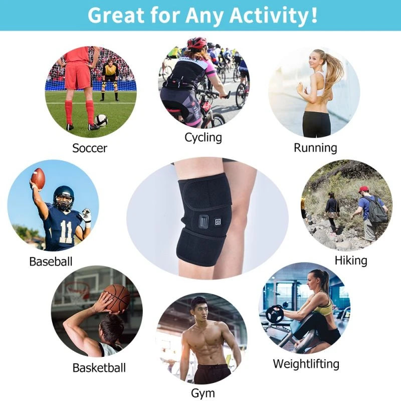 Electric Heated Knee Massager Knee Brace Adjustable Heated Knee Pad Legs Warm Winter Thermal Knee Support Arthritis Pain Relief