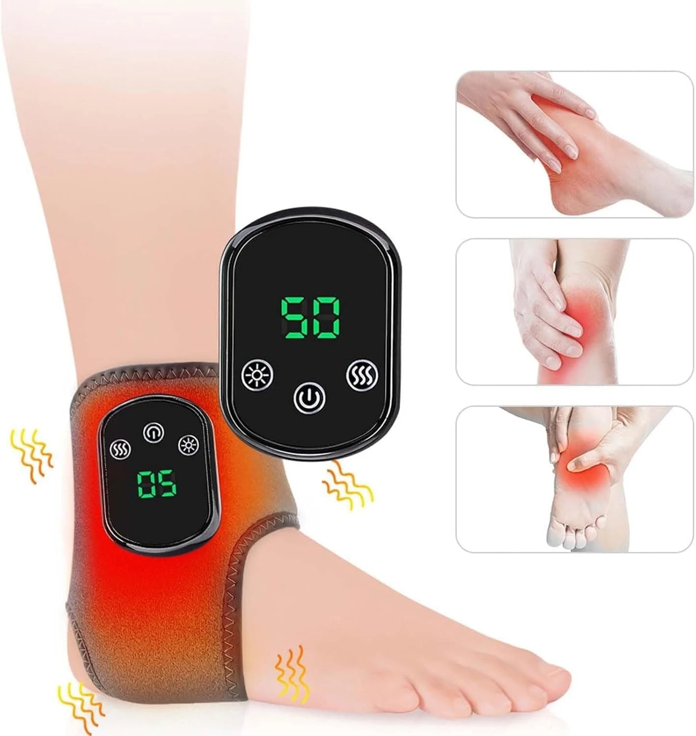 Electric Wrist Brace with Adjustable Hot Compress Vibration Massage Ankle Guard Band Carpal Tunnel Hand Foot Protection Tool